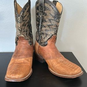 Roper square toe ostrich foot skin